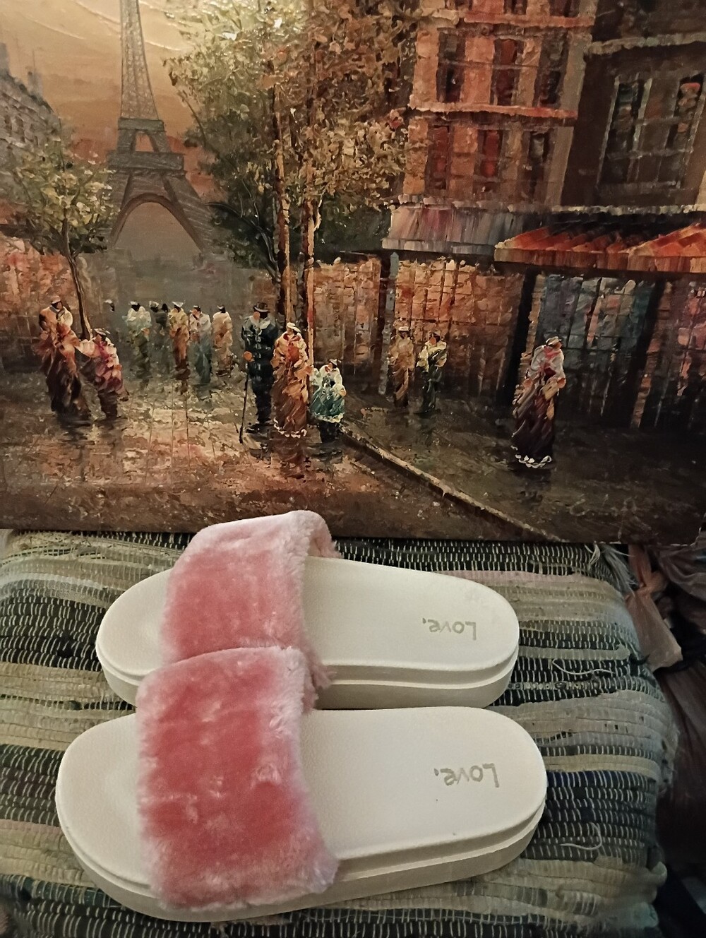 NEW BALANCE 200 PLATFORM -Faux Fur Slide Sandals in Pink - Women Size 10 π - Picture 5 of 5